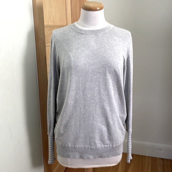 NWOT Tristan Light Grey Viscose Long Sleeved Crew Neck Sweater, Size L - Picture 3 of 13